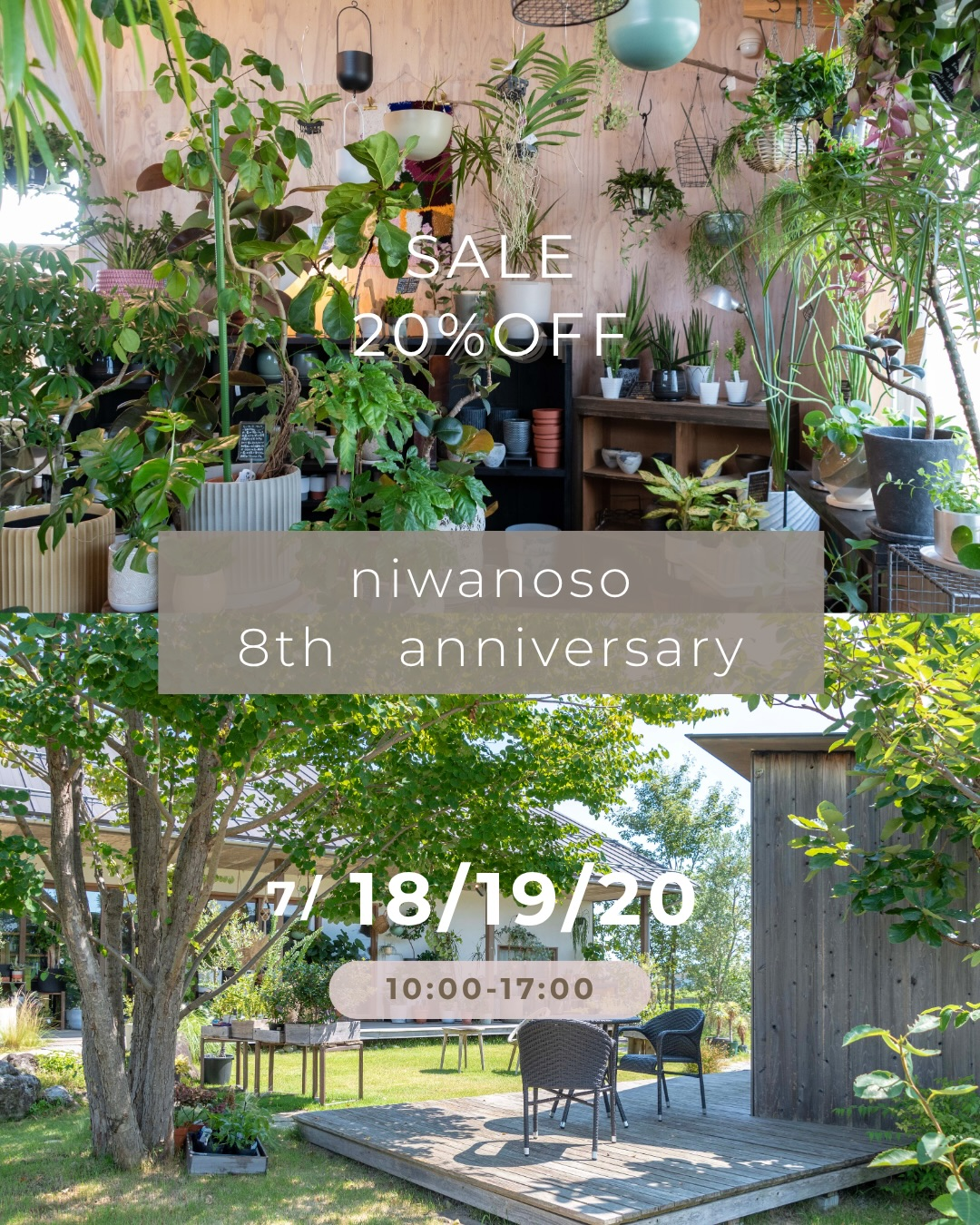 niwanoso8thAnniversary2026が富山で開催、全品20％OFFと多肉すくいや記念ノベルティを実施