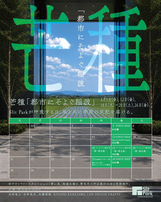 芒種都市にそよぐ稲波2026がSlitParkYURAKUCHOで開催、企画展と音と節気花を展開