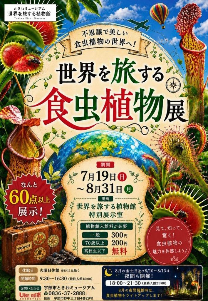 世界を旅する食虫植物展2026がときわミュージアムで開催、60点以上の展示と夜間ライトアップを実施