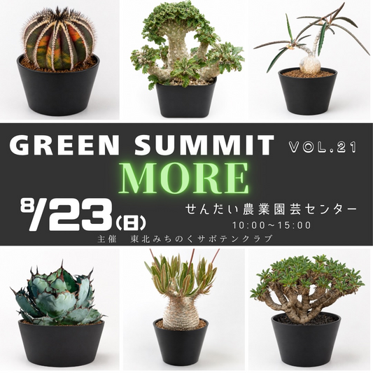GreenSummitMOREvol21 2026がせんだい農業園芸センターで開催、アガベや塊根植物とサボテンが集結