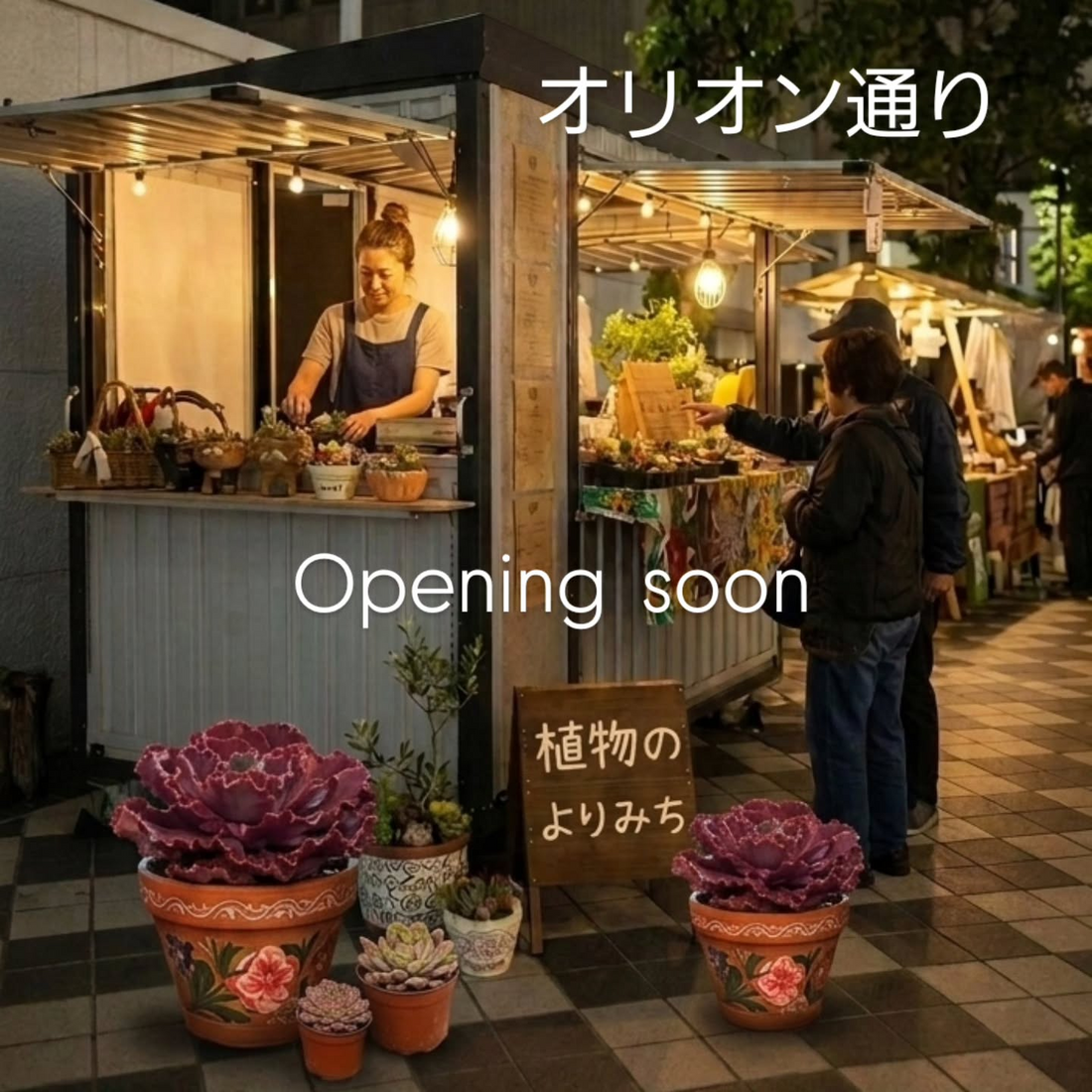 植物のよりみちが2026年に甲府で開店、多肉植物と樹脂粘土作品を夜間販売