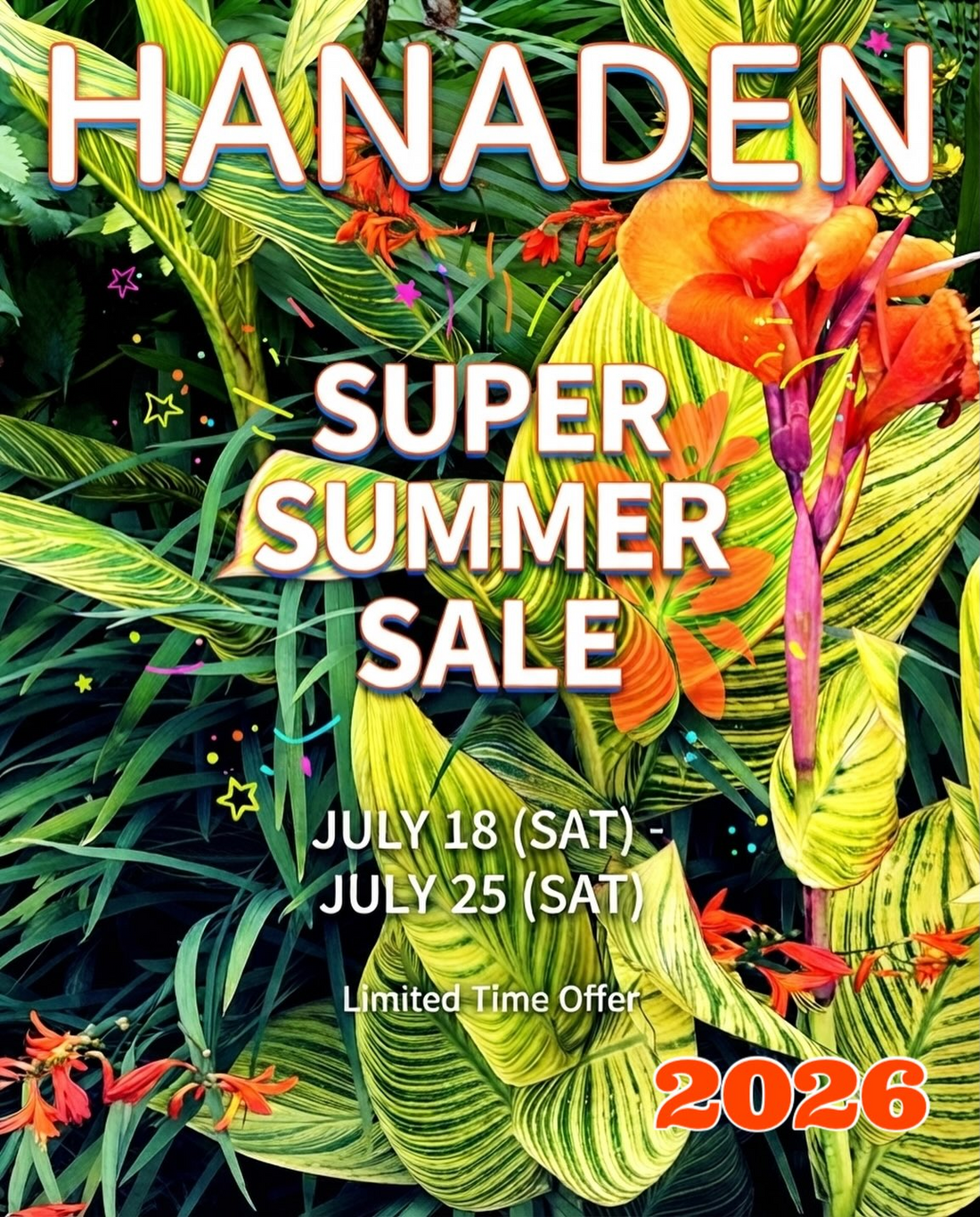 花伝がスーパーサマーセール2026を開催、花苗や観葉植物と多肉植物を最大50％offで販売