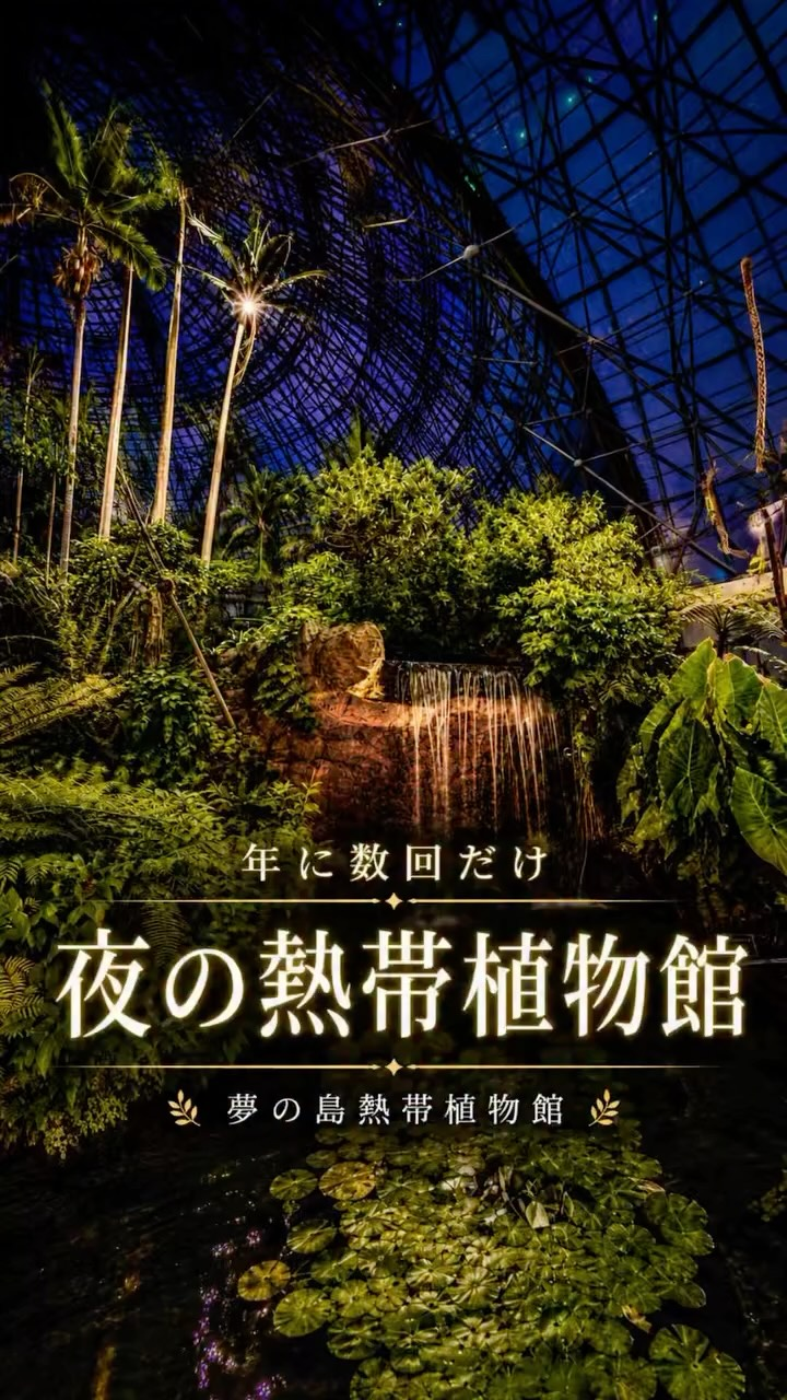 夢の島熱帯植物館が2026年夏の夜間開館を実施、5日間限定で幻想的な大温室を公開