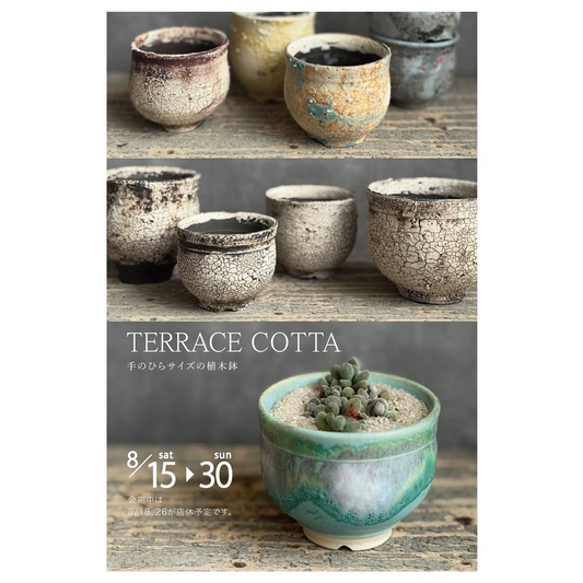 TERRACE COTTA照鉢が植木鉢ポップアップを開催、手のひらサイズの陶器鉢をきたるはで紹介