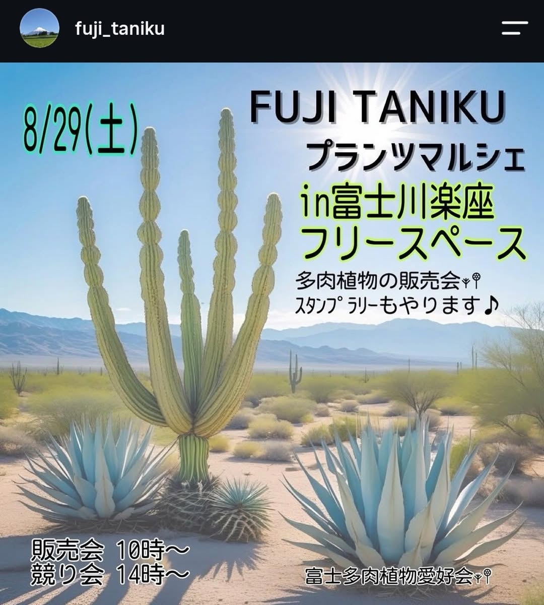 FUJI TANIKUプランツマルシェ2026を富士川楽座で開催、多肉植物販売会と競り会を実施