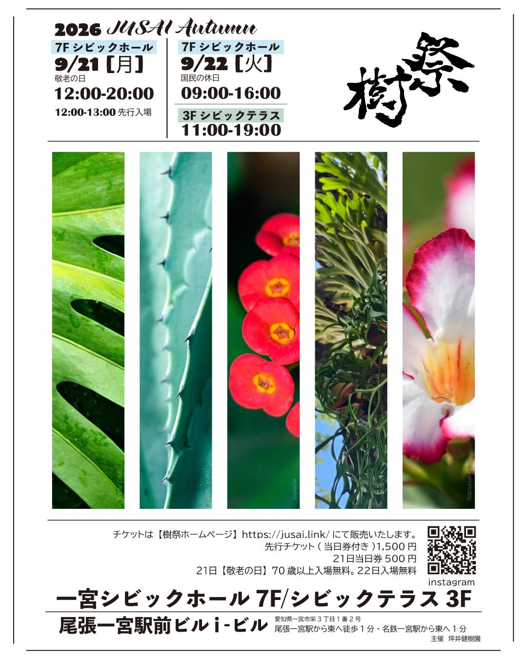 樹祭一宮2026AUTUMNを尾張一宮駅前ビルで開催、植物販売とLIVEやDJを2フロアで実施予定