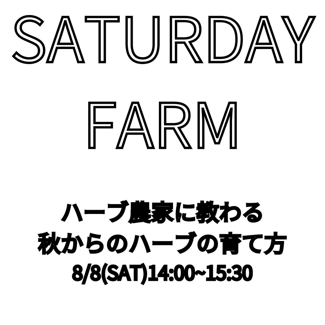 Saturday Farm2026年8月回で秋からのハーブ育て方講座を開催、渋谷区ふれあい植物センターで実施