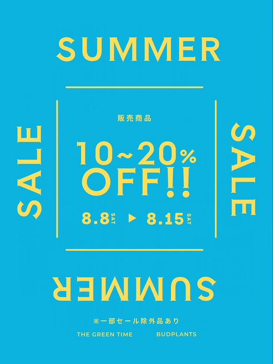 THEGREENTIMEがSUMMERSALE2026を開催、植物や植木鉢などの販売商品が10〜20%オフに