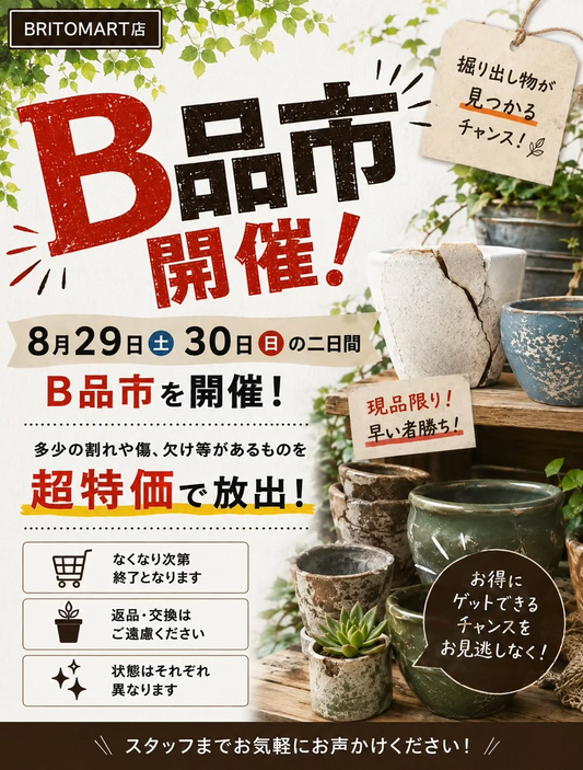 SPROUT BRITOMART店がB品市を開催、割れや傷や欠けのある商品を超特価で販売