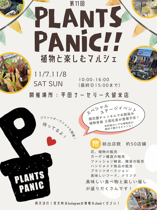 第11回PLANTS PANIC!!植物と楽しむマルシェを開催、久留米で2日間の植物イベントを実施
