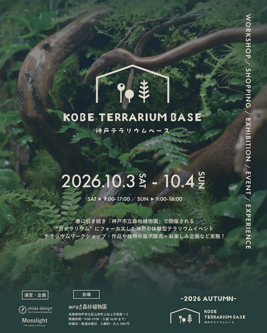 KOBE TERRARIUM BASE 2026 AUTUMNが神戸市立森林植物園で開催、立体テラリウム体験と物販を実施