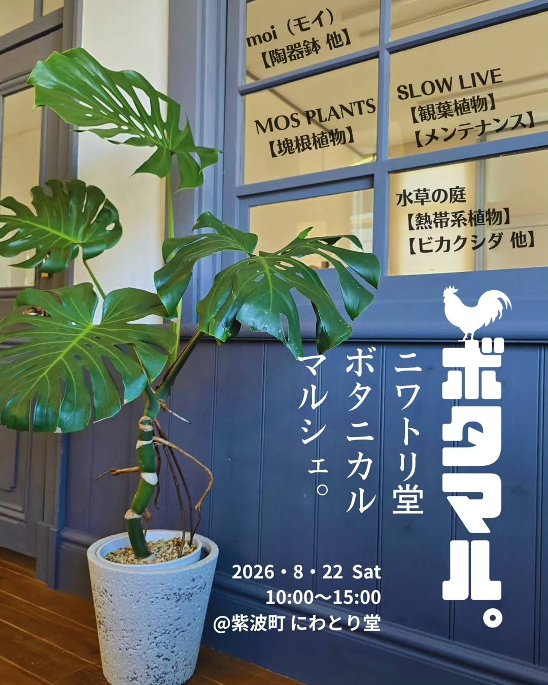 ボタマル2026が紫波町にわとり堂で開催、水草の庭やMOSPLANTなど4組が植物と鉢を出店