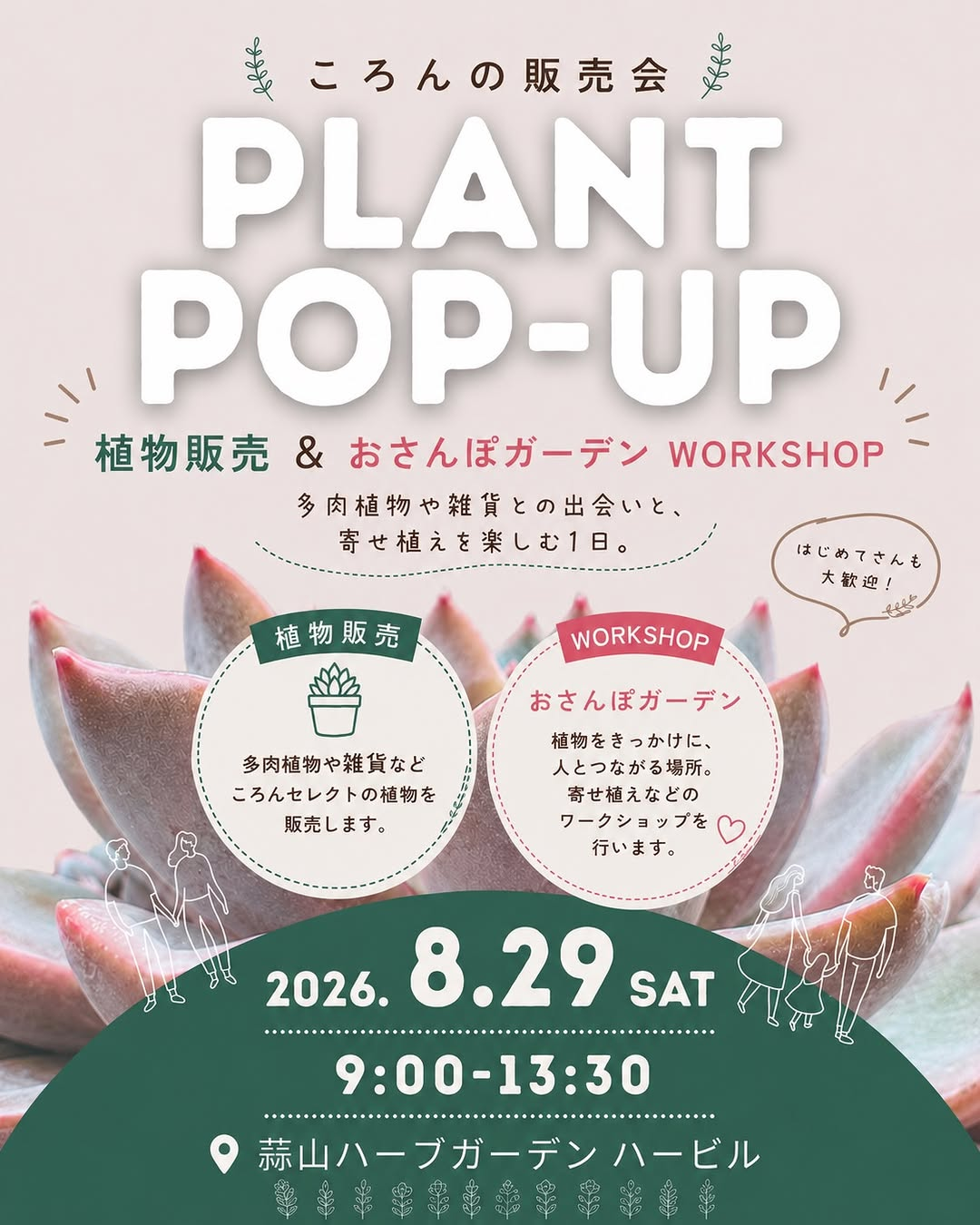 ころんの販売会PLANT POP-UPを開催、多肉植物販売と寄せ植えワークショップを実施