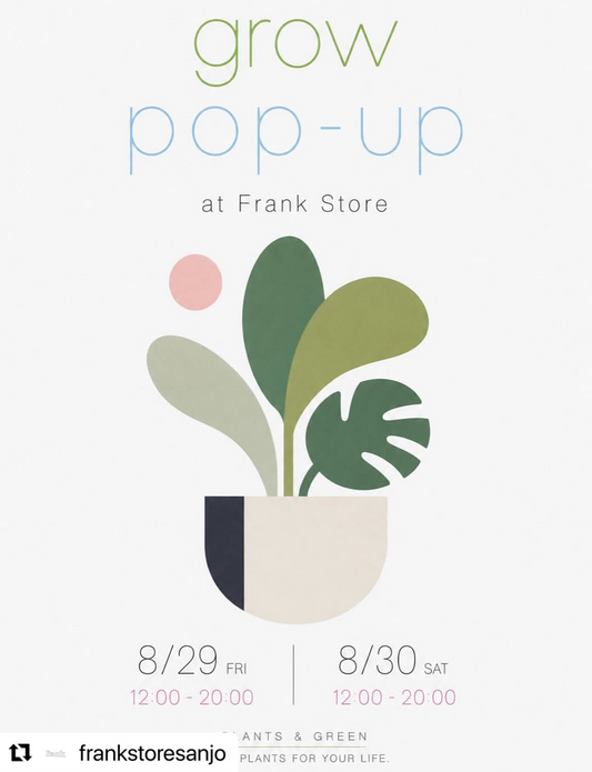 growとFrank Store Sanjoが2025年POP-UPを開催、植物と古着を組み合わせた2日間の展開