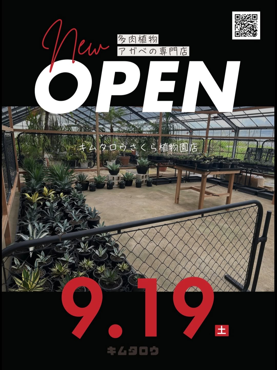 キムタロウさくら植物園店が2026年9月19日にオープン、5日間の販売会で陶器鉢や植物などを販売予定