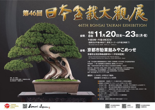 第46回日本盆栽大観展が京都市勧業館みやこめっせで2026年11月20日から開催