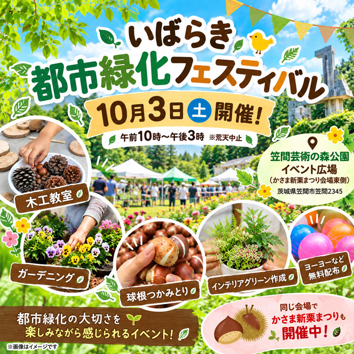 笠間芸術の森公園で「いばらき都市緑化フェスティバル」10月3日開催
