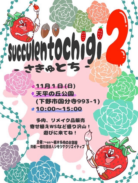 天平の丘公園で「さきゅとち」開催　多肉・リメイク品販売や寄せ植えWS