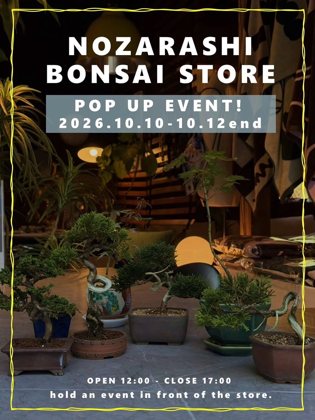 NOZARASHI BONSAI STORE POP UP EVENTを金沢で3日間限定開催