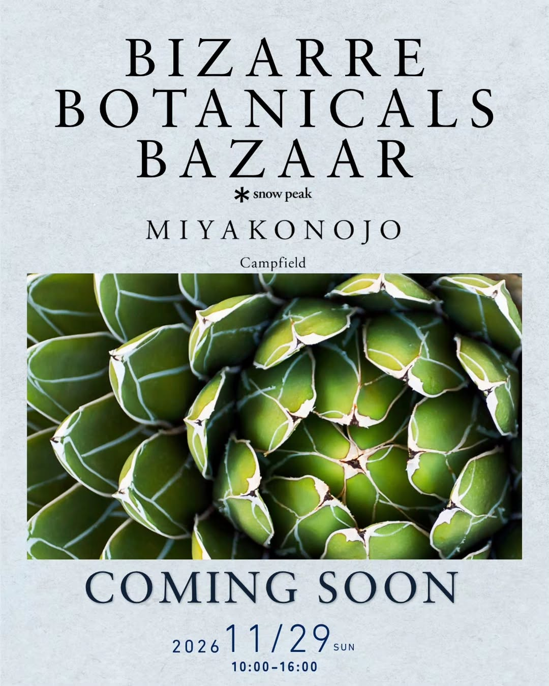 Bizarre Botanicals Bazaar in Snow Peak MIYAKONOJO Campfieldが11月29日に都城で開催