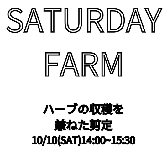 渋谷区ふれあい植物センターでSaturday Farm「ハーブの収穫を兼ねた剪定」を10月10日に開催