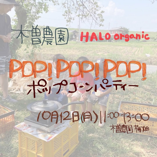 木曽農園でPOP!POP!POP!ポップコーンパーティー開催、HALO curryや野菜販売も
