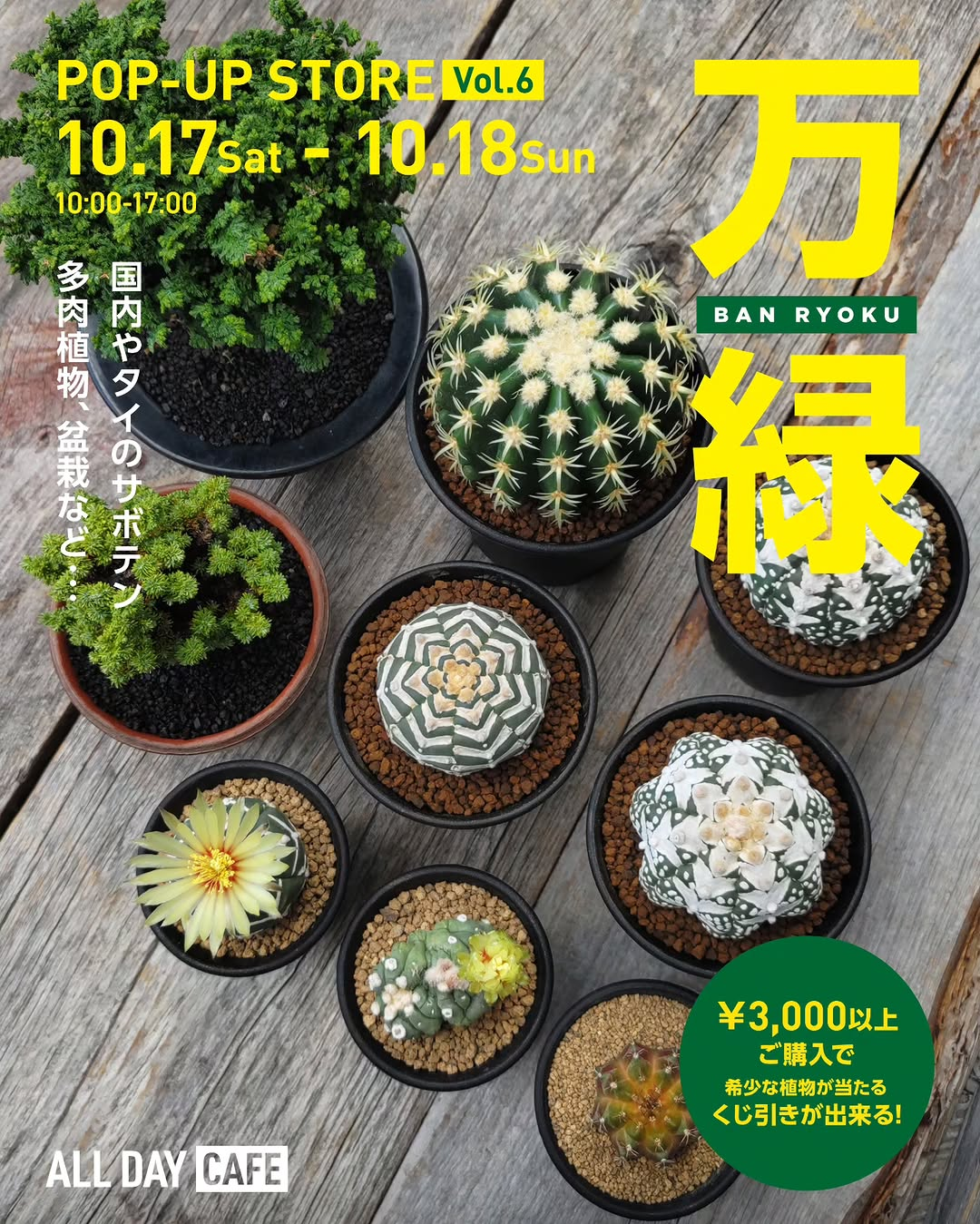 万緑 POP-UP STORE VOL.6が世田谷のALL DAY CAFEで10月17日・18日に開催