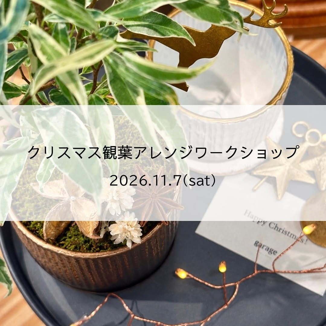 garage OSAKAでクリスマス観葉アレンジワークショップを2026年11月7日に開催