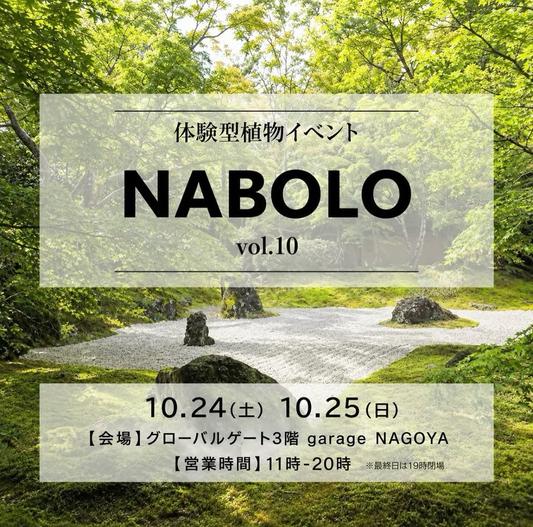 体験型植物イベント「NABOLO vol.10」2026年10月24日・25日にgarage NAGOYAで開催